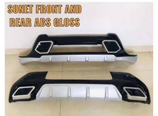 Kia sonet front and rear bumper guard protector in high quality ABS gloss material